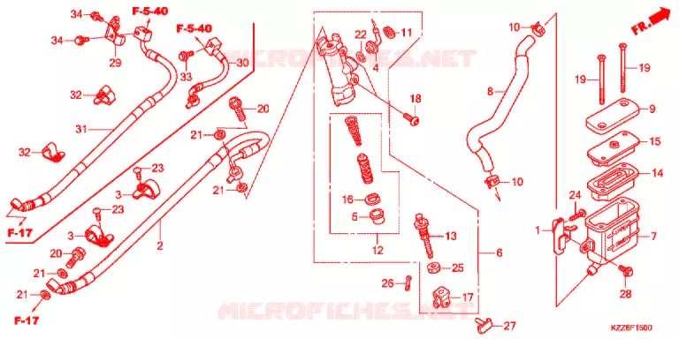 MAITRE CYLINDRE DE FREIN ARRIERE Honda MOTO 250 CRF 2018  CRF250RDAJ