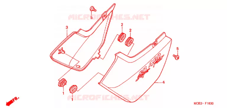 COUVERCLES LATERAUX Honda MOTO 400 CB 2000  CB400LY
