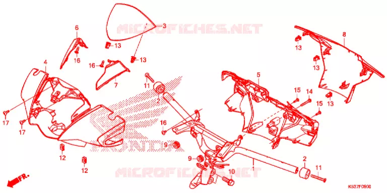 GUIDON - CARENAGE Honda SCOOTER 300 SH 2018  SH300ASJ