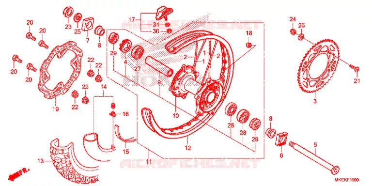 ROUE ARRIERE Honda MOTO 450 CRF 2021  CRF450RK