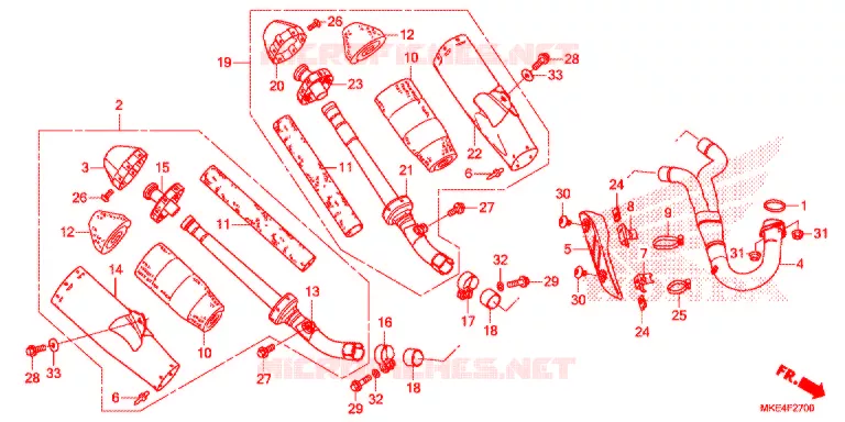 SILENCIEUX D'ECHAPPEMENT Honda MOTO 450 CRF 2024  CRF450RXJ