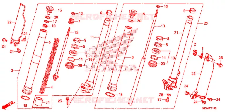 FOURCHE Honda MOTO 250 CRF 2017  CRF250RLH