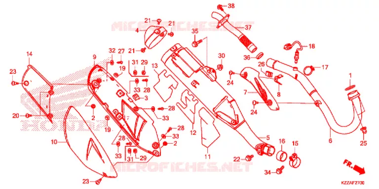 SILENCIEUX D'ECHAPPEMENT Honda MOTO 250 CRF 2017  CRF250RLH