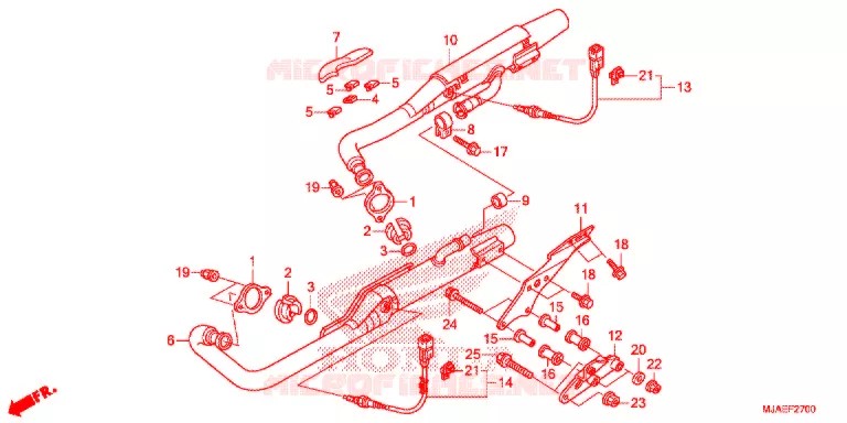 SILENCIEUX D'ECHAPPEMENT (VT750CS/C2B/C2S/C) Honda MOTO 750 SHADOW 2017  VT750CSH