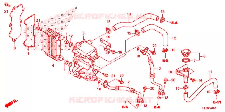 RADIATEUR D'HUILE Honda ATV 700 PIONEER 2018  SXS700M4PH
