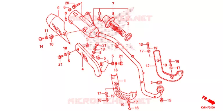 SILENCIEUX D'ECHAPPEMENT Honda MOTO 110 CRF 2018  CRF110FJ