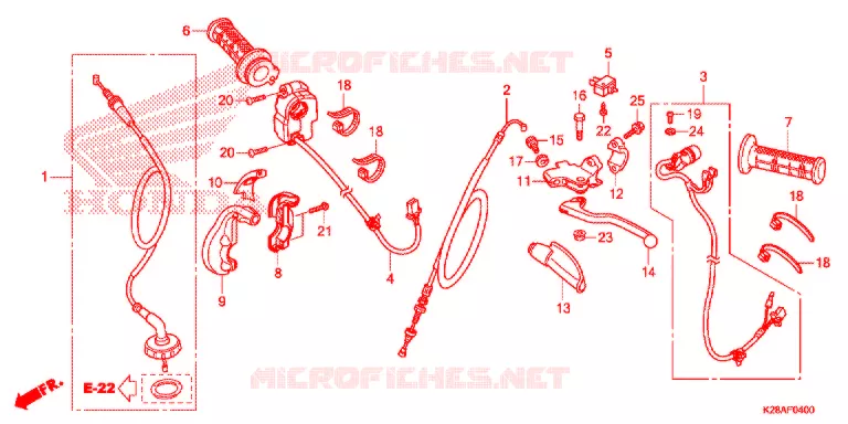 LEVIER DE GUIDON - CABLE - COMMODO Honda MOTO 125 CRF 2018  CRF125FBJ