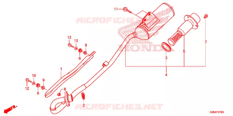 SILENCIEUX D'ECHAPPEMENT Honda MOTO 125 CRF 2018  CRF125FBJ