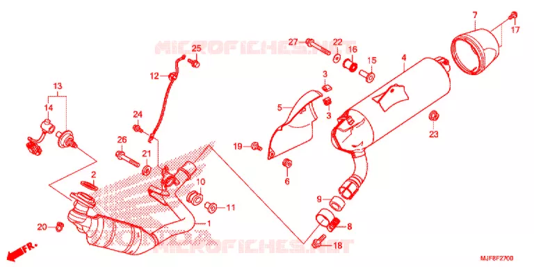 SILENCIEUX D'ECHAPPEMENT Honda MOTO 700 CTX 2018  CTX700NDJ