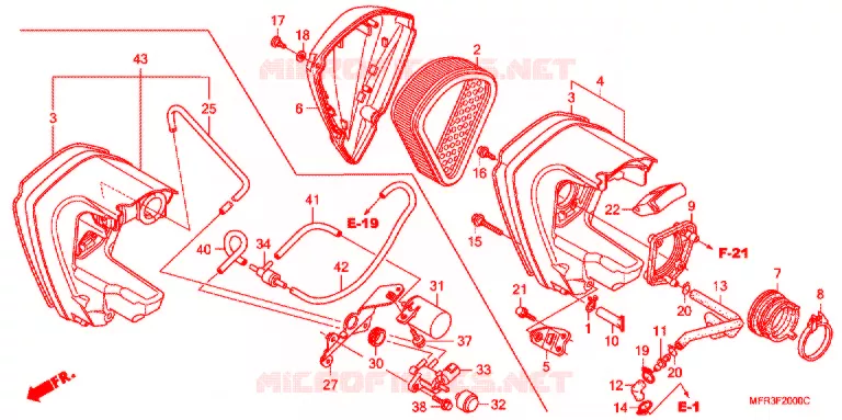 FILTRE A AIR Honda MOTO 1300 VT 2012  VT1300CXAA