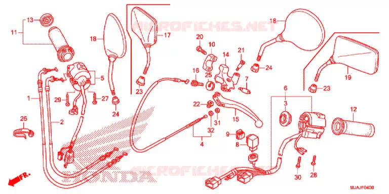 LEVIER DE GUIDON - CABLE - COMMODO Honda MOTO 750 SHADOW 2018  VT750CJ