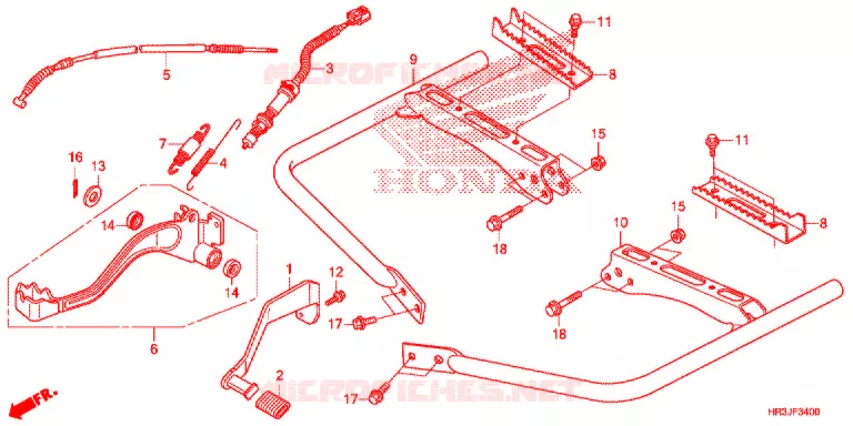 PEDALE - REPOSE PIED Honda ATV 420 FOURTRAX 2018  TRX420FM1J