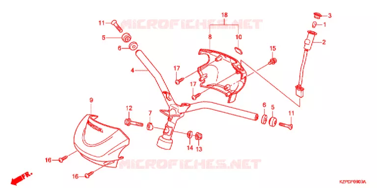 GUIDON - CARENAGE Honda SCOOTER 110 BENLY 2019  MW1101WHJ