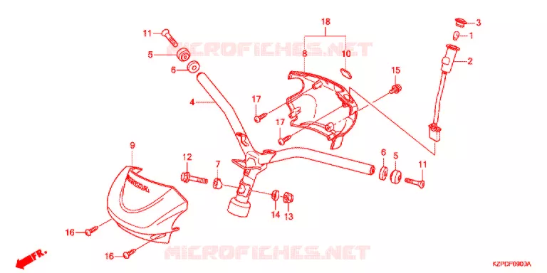 GUIDON - CARENAGE Honda SCOOTER 110 BENLY 2018  MW1101WHJ