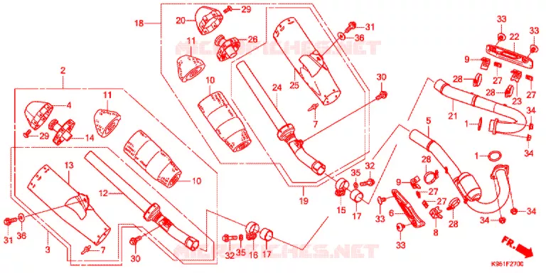 SILENCIEUX D'ECHAPPEMENT Honda MOTO 250 CRF 2019  CRF250RK