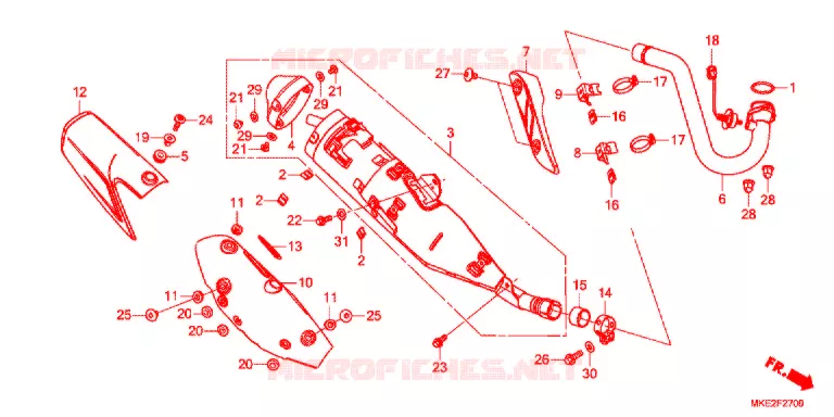 SILENCIEUX D'ECHAPPEMENT Honda MOTO 450 CRF 2018  CRF450LK