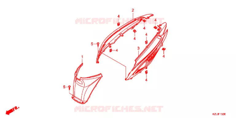 CARENAGE ARRIERE Honda SCOOTER 110 SPACY 2013  NSC110SC