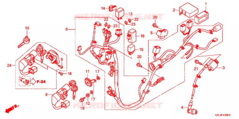 FAISCEAU DES FILS (NSC110C/S) Honda SCOOTER 110 SPACY 2012  NSC110SC
