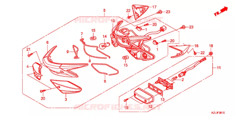 FEUX ARRIERE Honda SCOOTER 110 SPACY 2017  NSC110SC