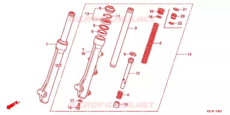 FOURCHETTE AVANT (NSC110C/S/CSF-C) Honda SCOOTER 110 SPACY 2012  NSC110SC