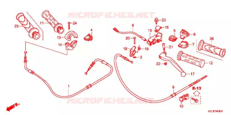 LEVIER DE GUIDON - CABLE - COMMODO Honda SCOOTER 110 SPACY 2012  NSC110SC