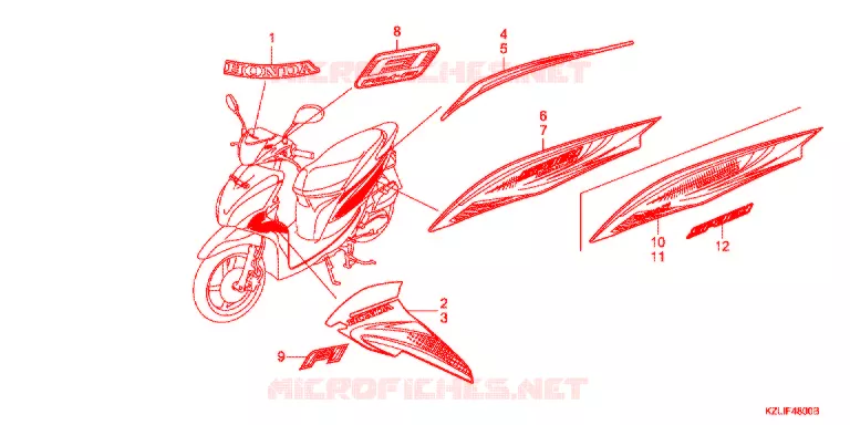 MARQUE/RAYURE (NSC110C/S/CSF-C) Honda SCOOTER 110 SPACY 2015  NSC110SC