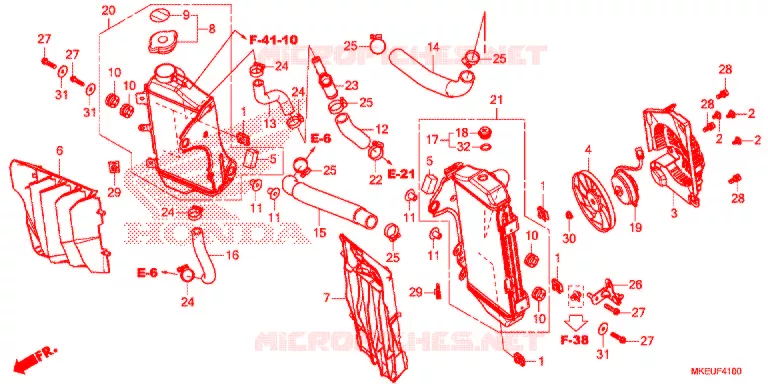 RADIATEUR Honda MOTO 450 CRF 2019  CRF450LK