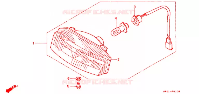 PHARE Honda SCOOTER 50 DIO 1990  SK50ML