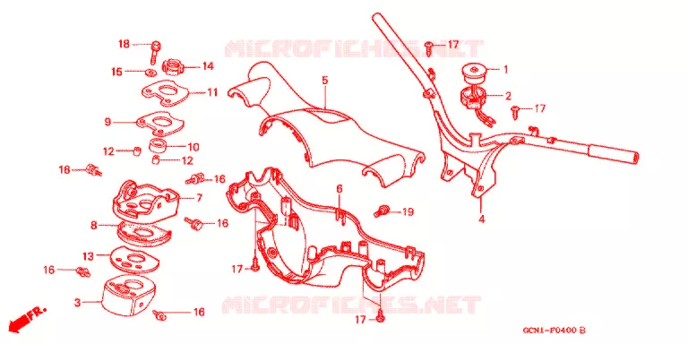 GUIDON - CARENAGE Honda SCOOTER 50 C50 2001  C50LX