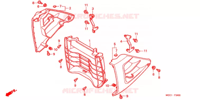 GRILLE - OUIES DE RADIATEUR Honda MOTO 1100 CB 2000  CB1100SFY