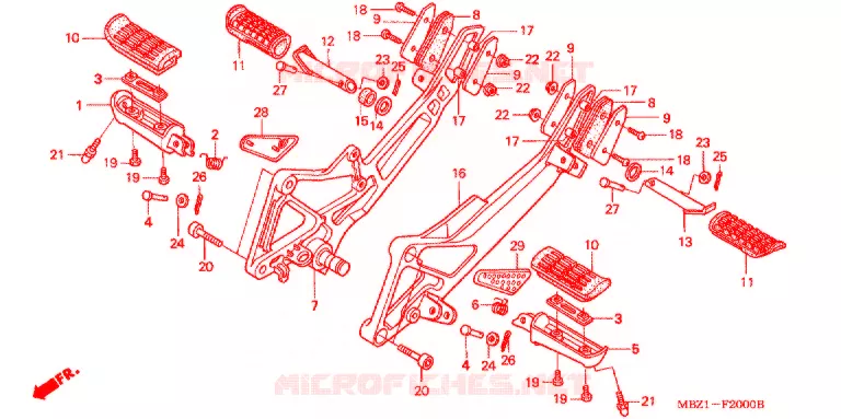 REPOSE PIED Honda MOTO 600 HORNET 2000  CB600F2Y
