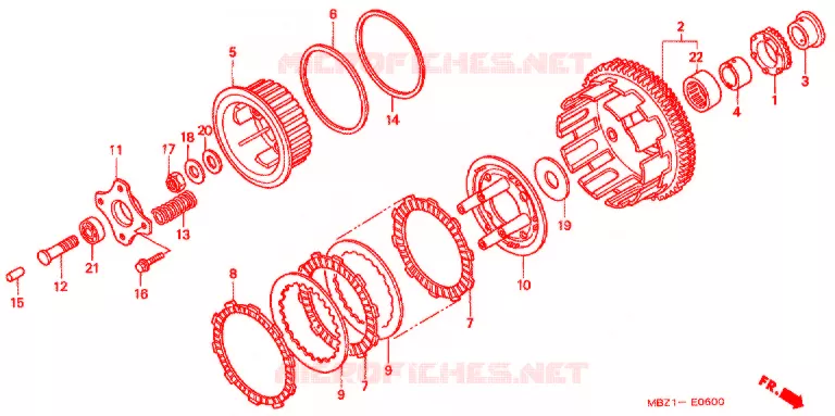 EMBRAYAGE Honda MOTO 600 HORNET 1999  CB600FX