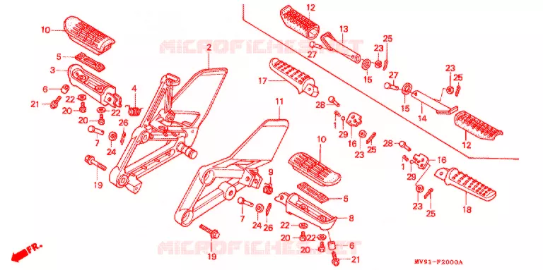 REPOSE PIED Honda MOTO 600 CBR 1994  CBR600FR_II