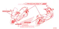 AUTOCOLLANTS pour Honda FORZA 300 ABS TOP BOX 4ED 2018