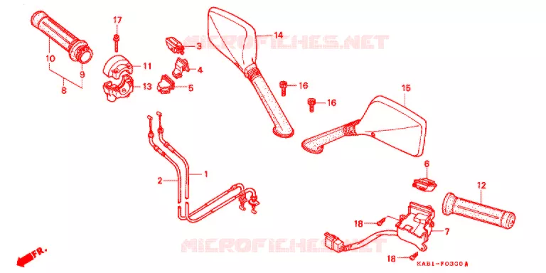 CABLES - COMMODOS - LEVIERS - POIGNEES Honda SCOOTER 250 FREEWAY 1989  CH250K
