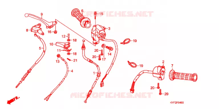 LEVIER DE GUIDON - CABLE - COMMODO Honda MOTO 110 CUB 2011  C110BN9