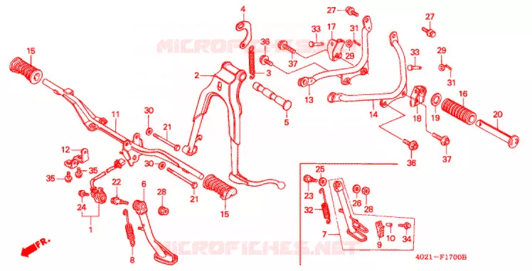 REPOSE PIED - BEQUILLE Honda MOTO 125 CD 1993  CD125TP