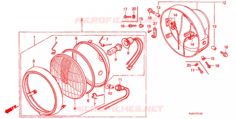 PHARE Honda MOTO 125 CD 1993  CD125TP