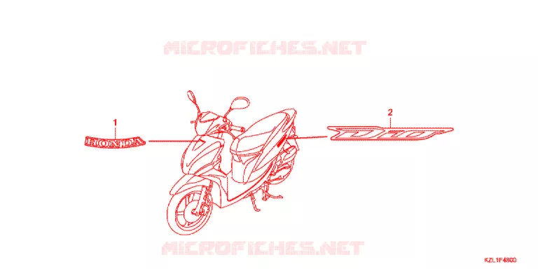 AUTOCOLLANTS Honda SCOOTER 110 DIO 2012  NSC110WHB