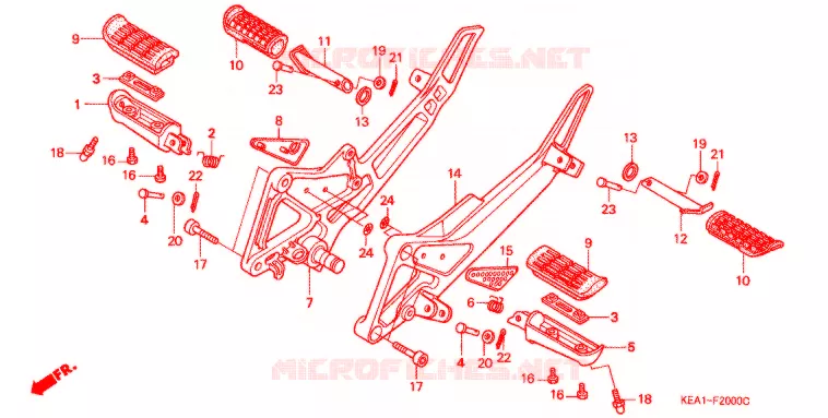 REPOSE PIED Honda MOTO 250 HORNET 1996  CB250FT