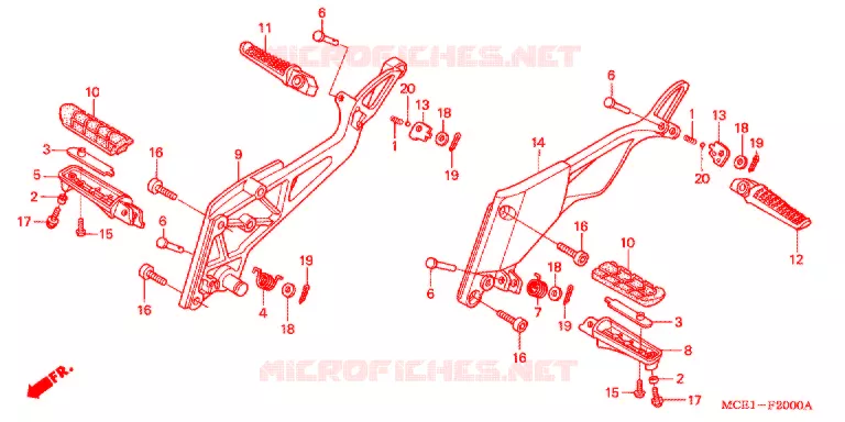 REPOSE PIED Honda MOTO 400 CB 2004  CB400SF4