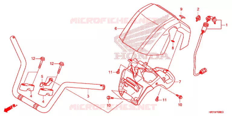 GUIDON Honda ATV 420 FOURTRAX 2019  TRX420FA6K