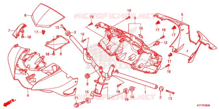 GUIDON - CARENAGE Honda SCOOTER 125 SH 2020  SH125ADK