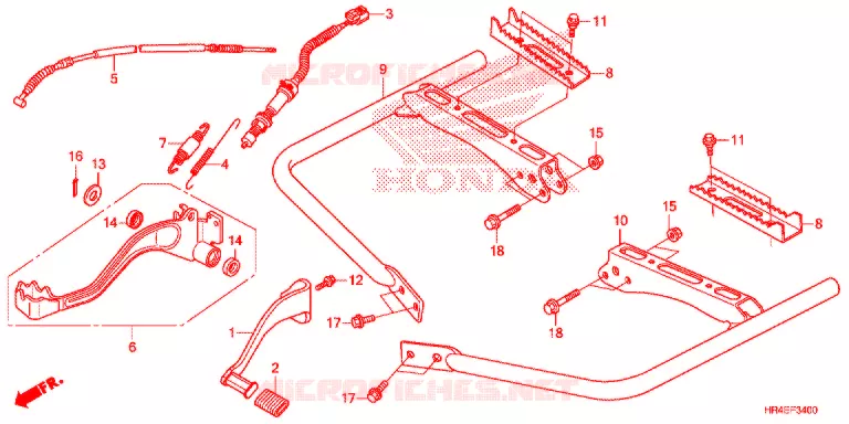 PEDALE - REPOSE PIED Honda ATV 500 FOURTRAX 2017  TRX500FM2H