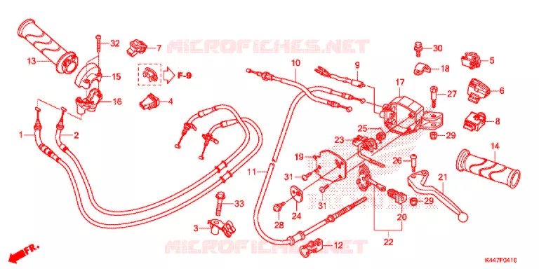 LEVIER DE GUIDON - CABLE - COMMODO Honda SCOOTER 110 VISION 2020  NSC110_20
