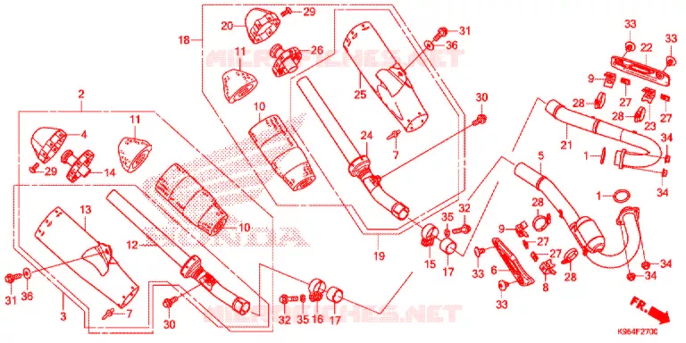SILENCIEUX D'ECHAPPEMENT Honda MOTO 250 CRF 2019  CRF250RXK