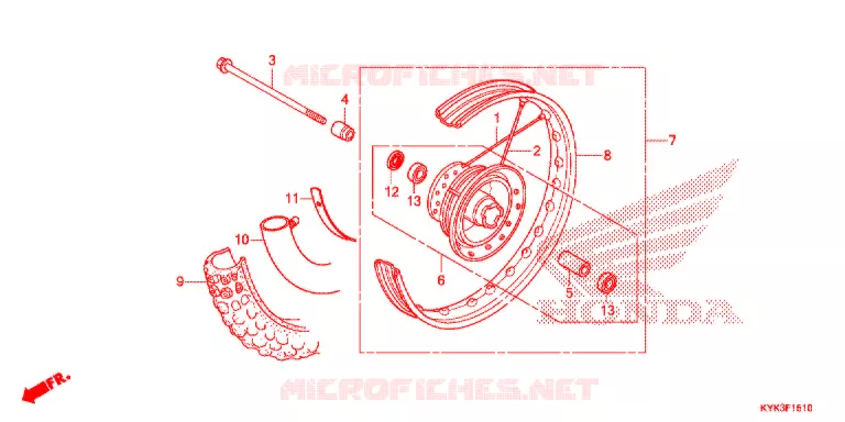 ROUE AVANT Honda MOTO 110 CRF 2019  CRF110FK