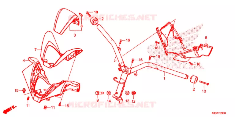 GUIDON - CARENAGE Honda SCOOTER 300 FORZA 2019  NSS300AK_2ED