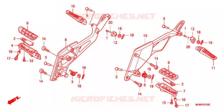 REPOSE PIED Honda MOTO 400 CB 2010  CB400A