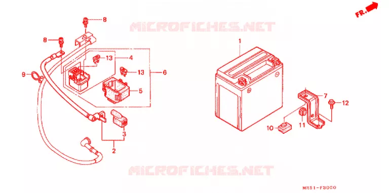 BATTERIE Honda MOTO 800 PC800 1992  PC800R